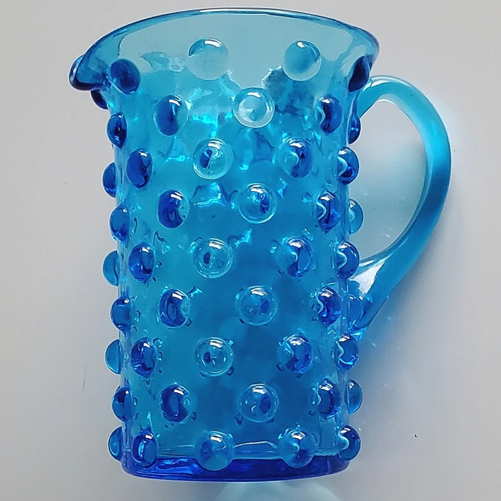 Vntg Blue Hobnail 5oz Pitcher - Picture 7 of 13